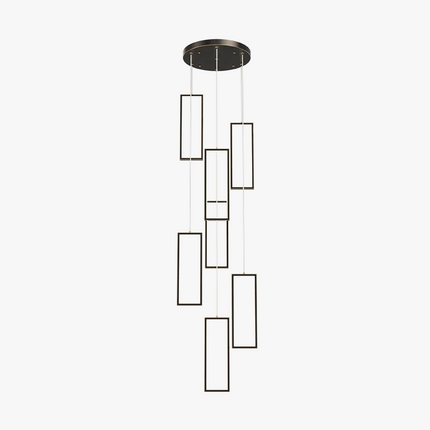 lustre moderne en cuivre avec éclairage LED design élégant
