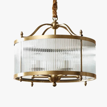 lustre moderne en cuivre avec tubes de verre led