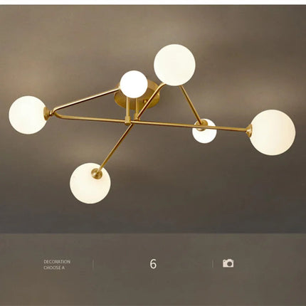 Lustre suspension en cuivre au design moderne pour intérieur élégant — LZ4X9T