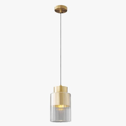Lustre suspension en laiton avec verre transparent et fil réglable — LZ4X9T