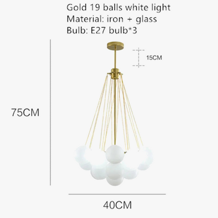 Lustre moderne en métal avec globe en verre et bulles décoratives — LZ4QJ7M