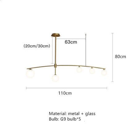 Lustre suspension nordique en métal et verre pour intérieur — LZ4Q7M2
