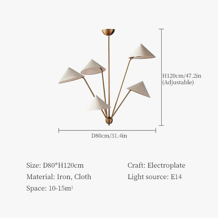 Lustre moderne en tissu avec abat-jour créatif et éclairage LED — LZ4FJ9Q2