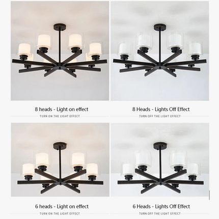 Lustre moderne en verre avec éclairage LED intégré — LZ4P9XQ