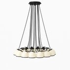 Lampe noire 16 lumières D95cm / Lumière blanche