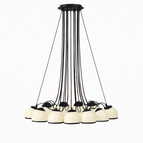 Lampe noire 10 lumières D70cm / Lumière blanche