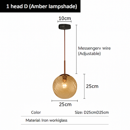 Lustre décoratif en verre pour intérieur moderne et élégant — LZ4P9X