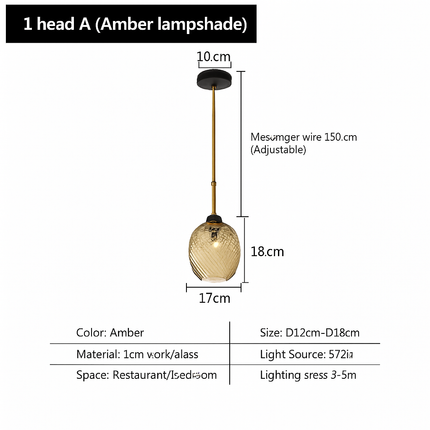Lustre décoratif en verre pour intérieur moderne et élégant — LZ4P9X