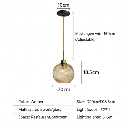 Lustre décoratif en verre pour intérieur moderne et élégant — LZ4P9X
