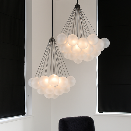 Lustre suspendu en verre dépoli moderne — LZ4X9T