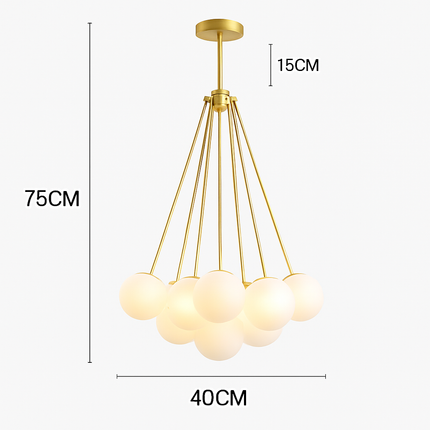 Lustre suspendu en verre dépoli moderne — LZ4X9T