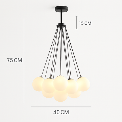 Lustre suspendu en verre dépoli moderne — LZ4X9T