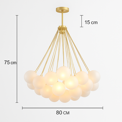 Lustre suspendu en verre dépoli moderne — LZ4X9T