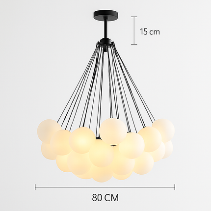 Lustre suspendu en verre dépoli moderne — LZ4X9T