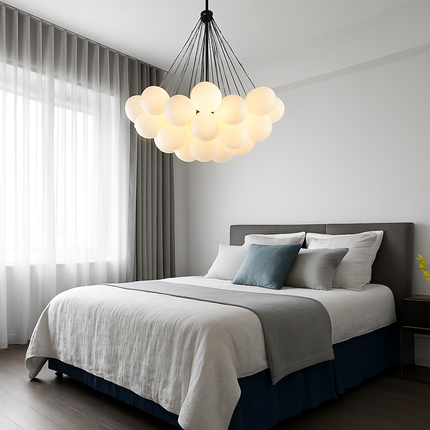 Lustre suspendu en verre dépoli moderne — LZ4X9T