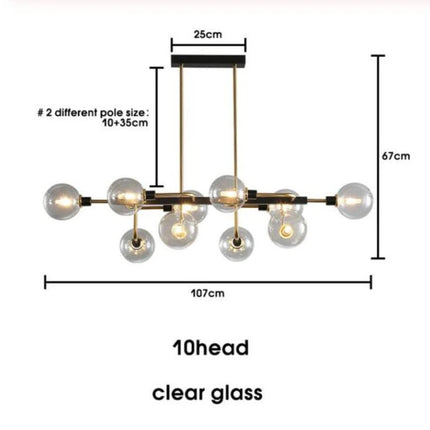 Lustre design en verre à bulles avec éclairage LED décoratif — LZ4X9P