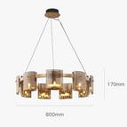 L120cm 5 lumières Fumé / Blanc froid 6000K