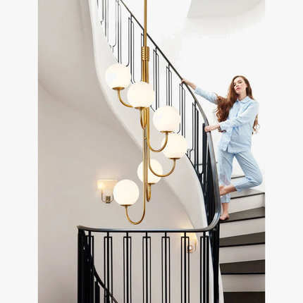 Lustre lumineux en verre pour décoration intérieure élégante — LZ4X9Q2