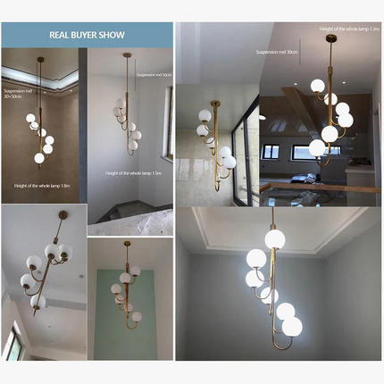 Lustre lumineux en verre pour décoration intérieure élégante — LZ4X9Q2