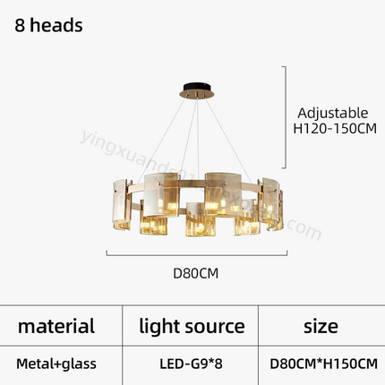 Lustre moderne en verre pour éclairage design élégant — LZ4X9P2