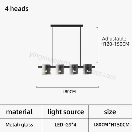 Lustre moderne en verre pour éclairage design élégant — LZ4X9P2