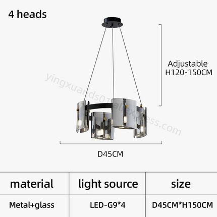 Lustre moderne en verre pour éclairage design élégant — LZ4X9P2