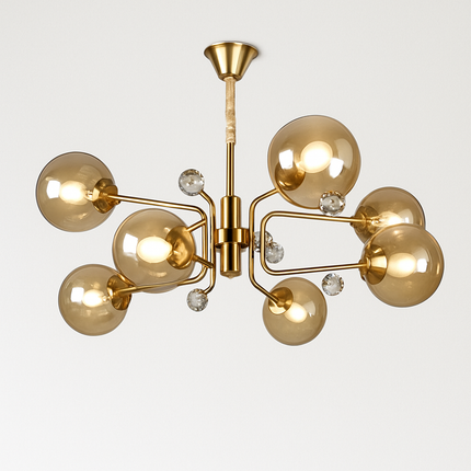 Lustre moderne en verre transparent à éclairage réglable — LZ4P9XJ
