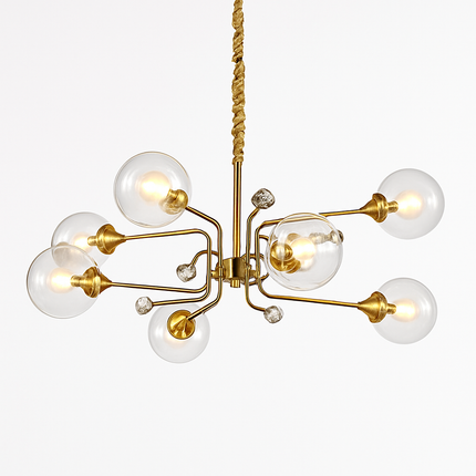 Lustre moderne en verre transparent à éclairage réglable — LZ4P9XJ
