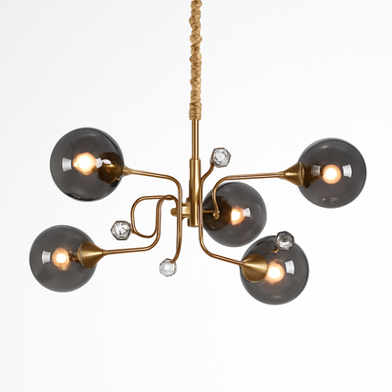 Lustre moderne en verre transparent à éclairage réglable — LZ4P9XJ
