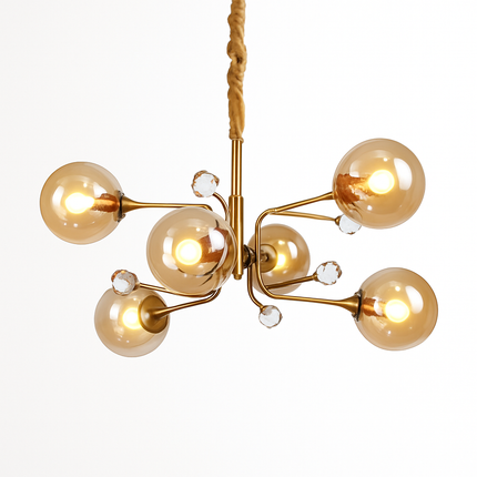 Lustre moderne en verre transparent à éclairage réglable — LZ4P9XJ