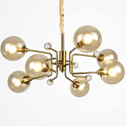 Lustre moderne en verre transparent à éclairage réglable — LZ4P9XJ