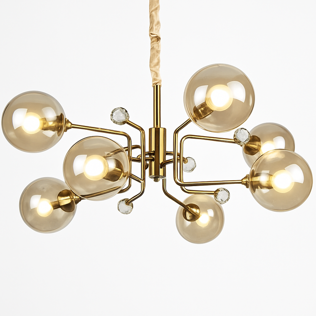 Lustre moderne en verre transparent à éclairage réglable — LZ4P9XJ