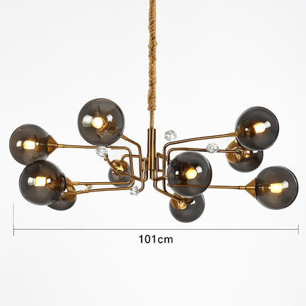 Lustre moderne en verre transparent à éclairage réglable — LZ4P9XJ