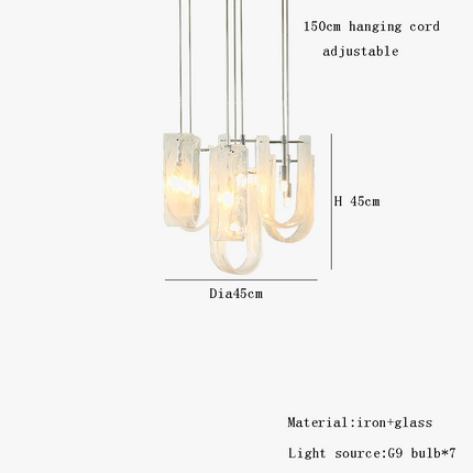 Lustre moderne en verre à effet brume pour salon — LZ4X9P2