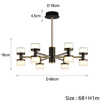 Lustre moderne haut de gamme avec télécommande et gradation — LZ4X9P