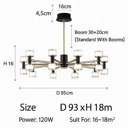 Lustre moderne haut de gamme avec télécommande et gradation — LZ4X9P