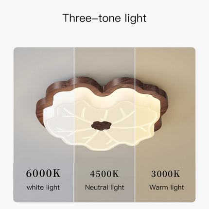 lustre moderne imitation bois en forme de feuille d'arbre créatif