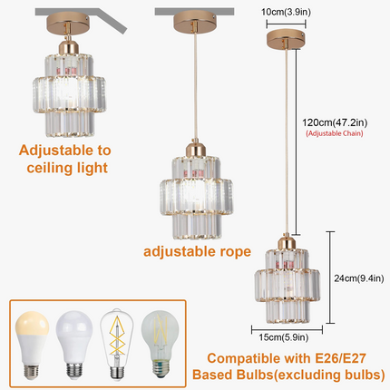 Lustre moderne en cristal K9 avec éclairage LED — LZ4P7X
