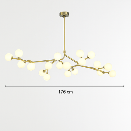 Lustre LED moderne à branches d'arbre et boules de verre — LZ4X9P2