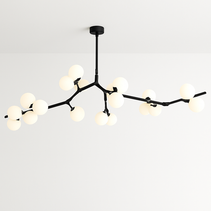 Lustre LED moderne à branches d'arbre et boules de verre — LZ4X9P2