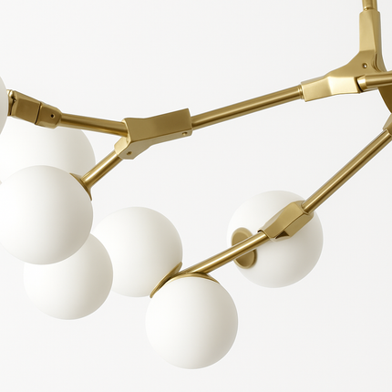 Lustre LED moderne à branches d'arbre et boules de verre — LZ4X9P2