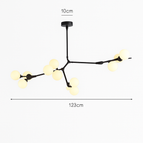 Noir 12 lumières / Tige suspendue de 20 cm / Blanc chaud | CHINE