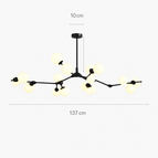 Noir 18 lumières / Tige suspendue de 20 cm / Blanc chaud | CHINE