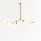 Or 18 lumières / Tige suspendue de 20 cm / Blanc chaud | CHINE