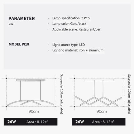 lustre moderne à led avec télécommande pour intérieur élégant