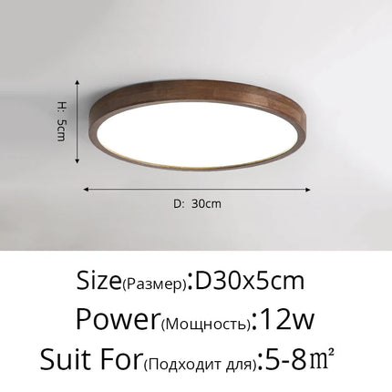Plafonnier moderne LED bois acrylique