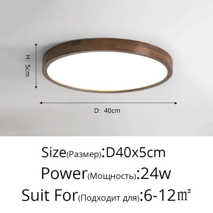 Plafonnier moderne LED bois acrylique