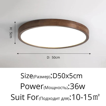 Plafonnier moderne LED bois acrylique