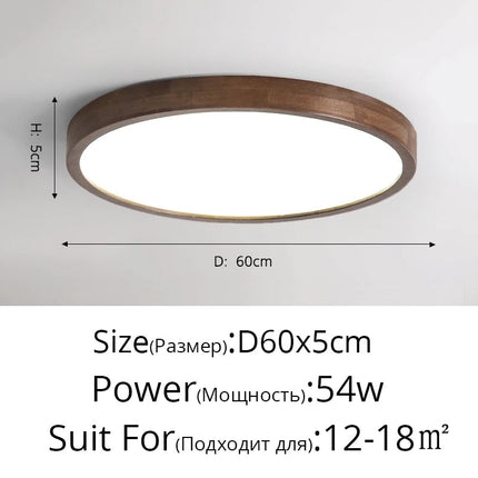 Plafonnier moderne LED bois acrylique