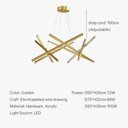 Suspension LED créative en métal style nordique branche — LZ4P9XQ